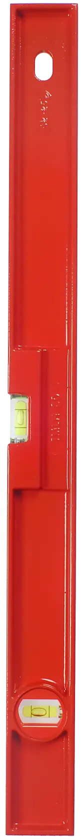 STANLEY 1-42-253 red spirit level, photography, front angle on white background