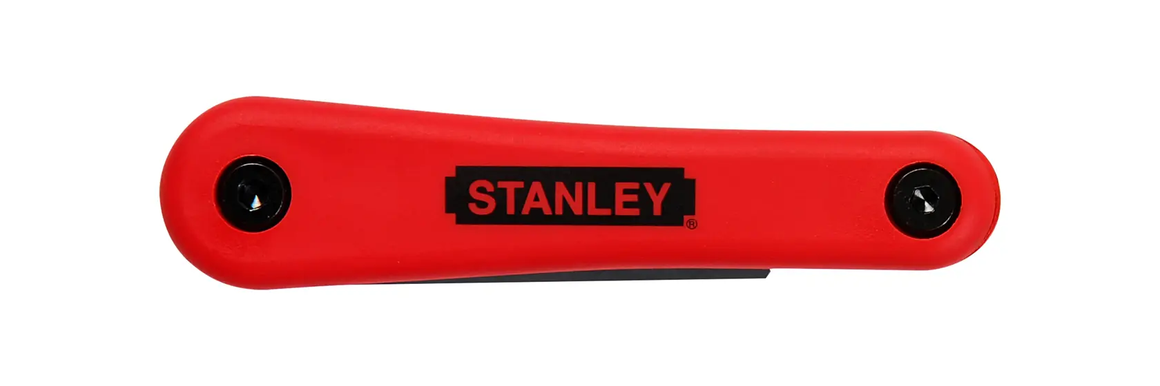 Photo of STANLEY 4-69-262 folding hex key set with red handle, top view, tool category.
