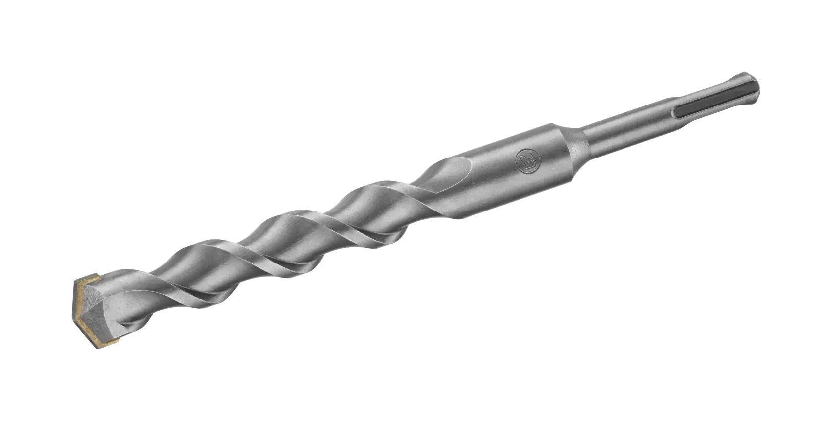 STANLEY STA54087 masonry drill bit, gray finish, side angle, visible spiral flute and carbide tip.