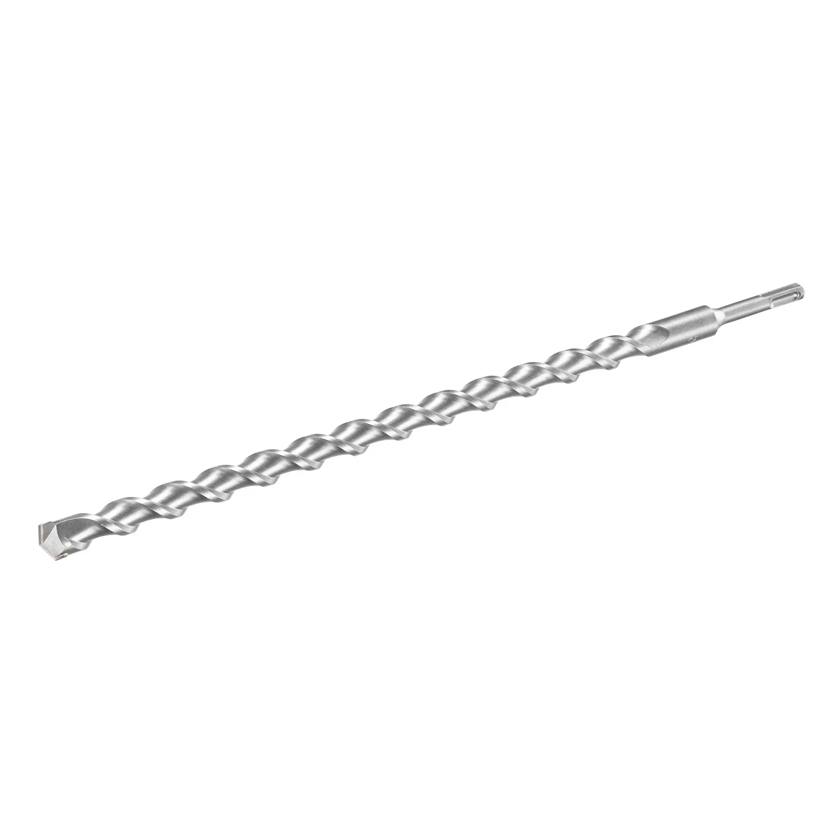 STANLEY STA54137 masonry drill bit, silver finish, spiral design, side angle, white background.