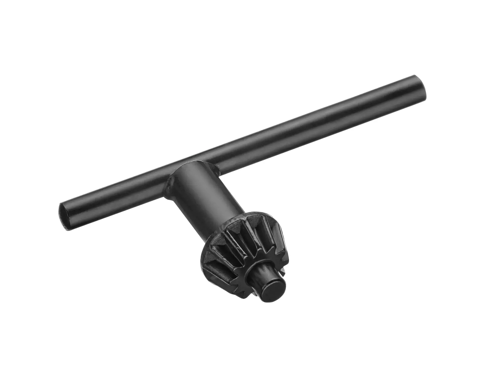 STANLEY STA66341 black metal drill chuck key, tool category, front angle on white background.