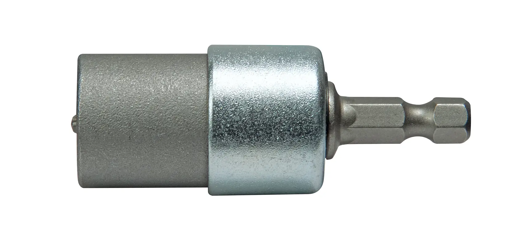 STANLEY magnetic bit holder for screwdrivers, metal finish, compatible with hex bits, shown on white background.