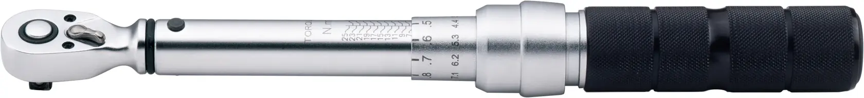 STANLEY STMT73587-8 torque wrench with black textured handle, side view, white background.