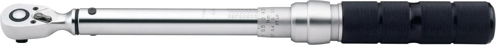 STANLEY STMT73589-8 torque wrench with black grip, side angle on white background.