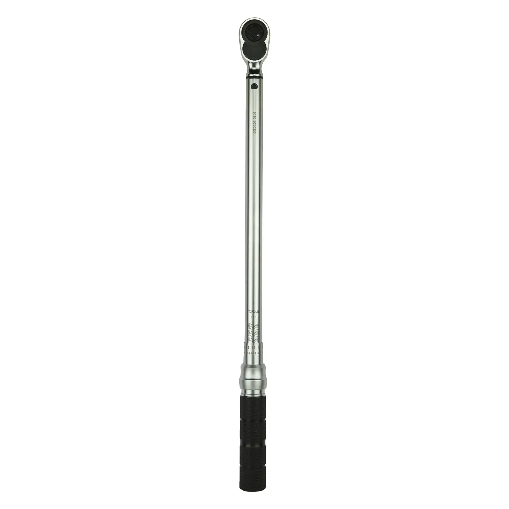 STANLEY STMT73591-8 torque wrench with long silver body and black textured handle, studio front view.